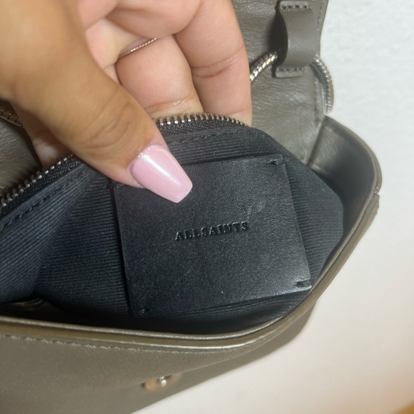 All Saints Arc Small Crossbody Purse in Mink Grey - Picture 11 of 14